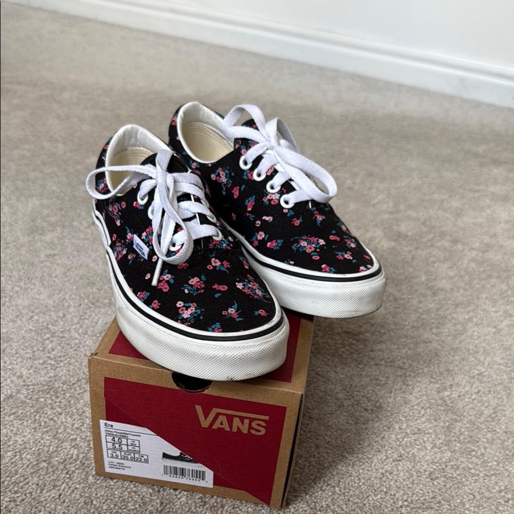 Vans Black Sneakers with Floral Pattern